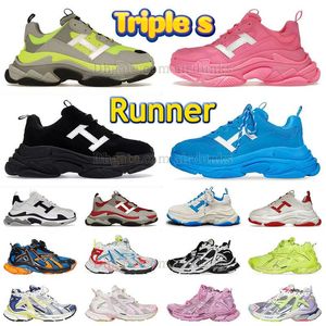 OG Neon 95s Triple S Runner 7.0 Chaussures de créateur Livraison gratuite Hommes Femmes Track Runners 77.0 Tripler Pink Schuhe Tops Pas cher Balenciaha Baskets noires et blanches Tennis