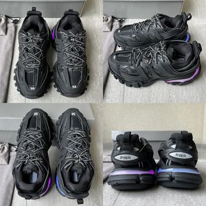 OG WOMEN Mens Designer Casual Shoe Track LED 3 3.0 Sneaker Iluminada Gommo Tapacinador de cuero Plataforma Nylon Sneakers para hombres zapatos ligeros