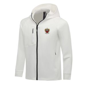 OGC Nice hommes vestes automne manteau chaud loisirs en plein air jogging sweat à capuche pleine fermeture éclair à manches longues décontracté veste de sport