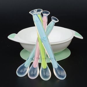 Old Cobbler Newborn Baby Products Silicone Feeding spoon Soft head With suction cup Set box Custom wholesale 38C3