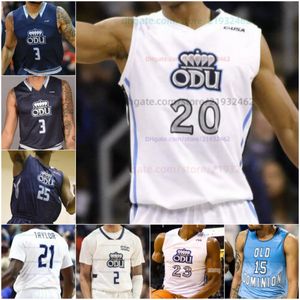 Camiseta de baloncesto Old Dominion Camiseta cosida de la NCAA Cualquier nombre Número Hombres Mujeres Jóvenes Bordados 3 Imo Essien 4 Yamari Allette 10 Tyrone Williams 11 Dani Pounds