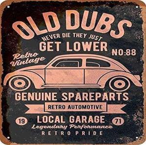 Old Dubs – pièces de rechange authentiques VW, fond noir, panneau métallique d'aspect Vintage pour la maison, décoration murale de café, 8x12 pouces, 7626471