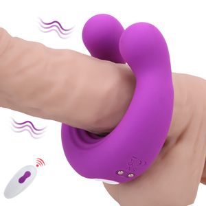 Olo Cock Ring Vibrator Clitoris Estimulador Massorger 9 velocidades Anillos del pene Estimulación del clítoris Juguetes sexy Masturbador masculino