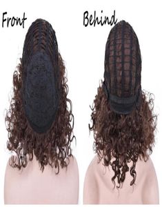 Wig synthétique Color Ombre Curly Micro-tresse Wig African American Braided Wigs Brazilian Hair Wigs 18inch Short Curly Synthet3502059