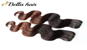 Poules de cheveux ombre 1B4 Vierge malaisienne Vierge Human Hair Wafts tissés Body Wave Dye Dye Two Tone 2or3or4 Bundleslot Bellahair2761002