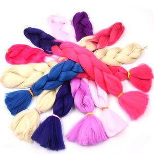 Extensions capillaires synthétiques pliées ombrées, 32 pouces, 165G, tresses en boîte Jumbo, deux couleurs, Extensions capillaires au Crochet