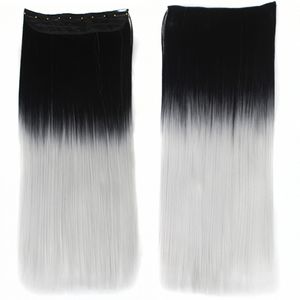 Clip synthétique Ombre dans les extensions de cheveux One Pieces 5Clips 22Inch Ponytails Postiches droites pour les femmes