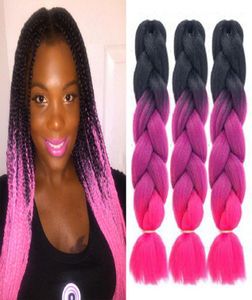 Ombre Xpression Tressage Cheveux Trois Tons Jumbo Crochet Tresses Extensions de Cheveux Synthétiques 24 Pouces Tresse 100 Kanekalon WH02483171971