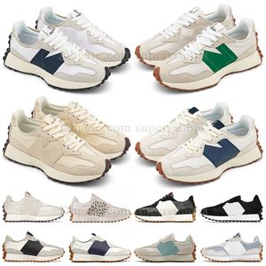 Envío gratis Diseñador Nuevo 327 zapatos para correr para hombre para caminar nuevo blanco azul marino camello claro hierba blanca verde sal marina leche de frijol gris oscuro mujeres 327s zapatillas de deporte