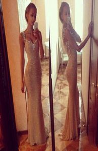 En Luxury Bling Bling 2017 Prom Dresses SEXY Sweetheart Long Crystal Lequins Corset Mermaid Sheer Tulle brillante Prom dre1891995