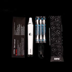 En vente G9 Pen Wax Vaporizer Pen Céramique Bobine de bobine DAB Kit d'huile de plate-forme avec outil de dab Boîte d'emballage USB Chargeur pour l'huile de cire