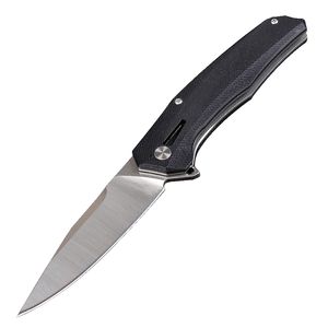 En soldes!! JJ077 couteau pliant Flipper 8Cr14Mov lame satinée G10 + manche en acier inoxydable roulement à billes couteaux de poche EDC à ouverture rapide