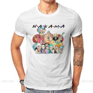 Camiseta de NAKAMA de Anime de una pieza, camiseta Punk Harajuku de alta calidad, ropa de calle grande con cuello redondo Y220208