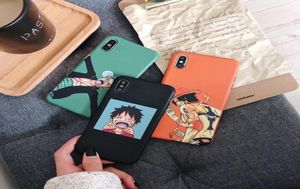 Coque de téléphone une pièce japon dessin animé Luffy Zoro Coque pour iphone Xs MAX XR X 6 6s 7 8 plus drôle sourire couple Silicone Capa5252605