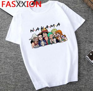 Camiseta de una pieza para hombre, camiseta Harajuku de dibujos animados de Hip Hop, camiseta de Anime japonés de los años 90, camisetas gráficas divertidas de Luffy Zoro Male1105110