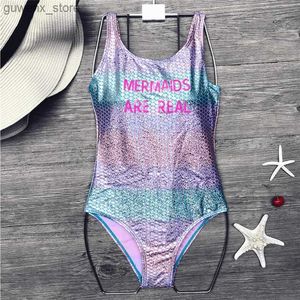 One-pièces 7-14 ans Modèle de poisson Baby Girls Swwwear Beach Summer Enfants One Piece Swwear Swimsuit 2024 Enfants Monokini Bathing Costume348 Y240412