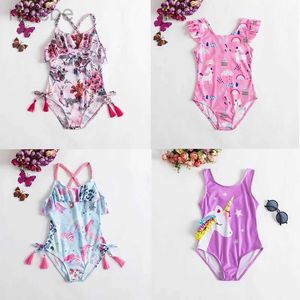 Trajes de baño de una pieza para niña, ropa de natación con estampado de flores para bebé, baño de playa con girasoles para niños, Bikini para niños pequeños, traje de baño sin espalda para recién nacidos 24327