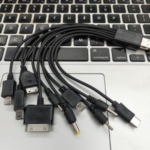 Cable de datos de uno a diez cable de carga de interfaz múltiple fuente de alimentación cable de alimentación digital USB para teléfono móvil diez en uno
