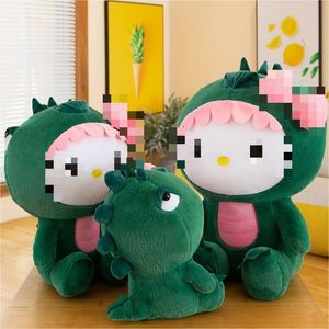 Célébrité en ligne nouveau dinosaure transformé en poupée de chat mignon dinosaure en peluche fabricant de jouets vente directe oreiller cadeau