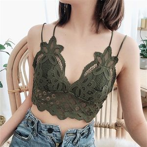 Seulement un soutien-gorge floral évider Brassiere sexy femmes sans fil sexy bralette sous-vêtements confortables lingerie pull soutien-gorge LJ200822