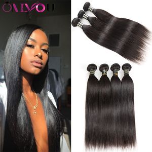 Onlyou Hair Products 10a Grade Cheveux vierges Raides Bundles de cheveux humains 3/4/5/6 Pecs Non transformés Raides Remy Extensions de tissage de cheveux humains
