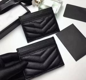 Open Card Holders Designer Brand Women Short Black Metal Letter Logo Fashion Classic Womens Soft Leather High Quality Simple Card Pack Change Purse