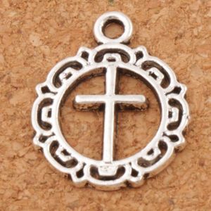 Fleur ouverte Cercle Croix Spacer Charm Perles 150pcs / lot 16 3x19 8mm Antique Argent Pendentifs Alliage Bijoux Faits À La Main DIY L495242D