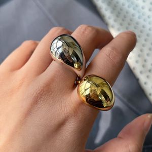 Bague ouverte 3D, anneaux d'amour personnalisés, gouttelettes d'eau brillantes, bague de mariage géométrique en Zircon, bijoux simples à la mode Instagram