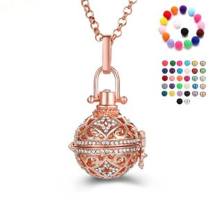 Openable Mexico Chime Music Angel Ball Caller Locket Colgante Collares Vintage Embarazo Collar Aromaterapia Aceite Esencial Difusor Accesorios