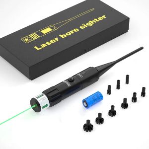 Optics Tactical Tactical Green Laser Boresger Bore Sight Kit pour .22 à .50 Pistols de calibre Rifles Sigle d'alésage universel avec interrupteur de bouton