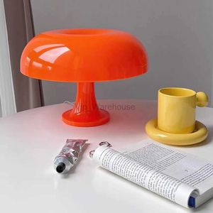 Lampe de table en forme de champignon danois orange, lumière d'ornement pour chambre à coucher, éclairage intérieur, lampe de bureau, lampes de chevet, éclairage de décoration HKD230807