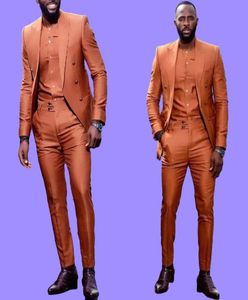 Costume orange Peak Papel Men039s Blazer costumes 2 pièces Tuxedos Wedding Party Wear Custom Made Slim Man Business Suit5898925