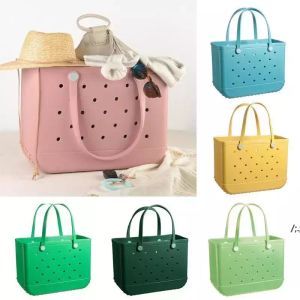 Commandes NOUVEAU !!! Sacs de rangement grande capacité plage couleur été Imitation Silicone panier créatif Portable femmes Tot