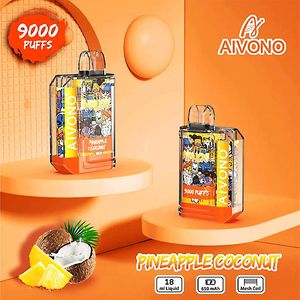 Original Aivono Aim XXL 9000 Puffs 10 saveurs Livraison gratuite Débit d'air réglable Best-Selling USA Factory OEM Cigarettes électroniques jetables