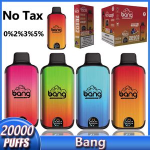 Bang 20000 Puffs 20K Puff 20000 Smart Screen Cigarettes électroniques Vape Vape Disposables 0% 2% 3% 5% 25 ml POD PRÉFULTE 650MAH VACTER DE BATTERIE RECHARGable 16 Saves 16 saveurs