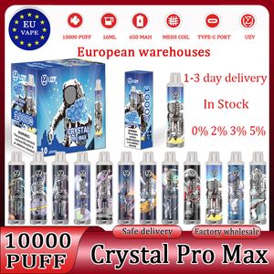 Crystal Pro Max 10000 Puffs Original Warehouses europeos vaper Vapes 10000 Uzyvape Crystal Razz Bar 10k Puff Vape Vape Desechable Vapes Eu Vape Puff 10k