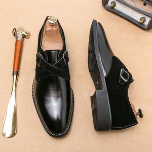 Diseño original Fashion Mase Casual Business Leather Slip-On Monk Italy Style Point-Toe Dress Shoes for Men Party