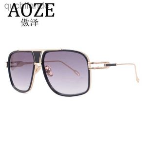 Lunettes de soleil de créateur de haut niveau d'origine pour hommes et lunettes de soleil pour femmes mode Big Frame Metal Gradual Change Sunglasses Street Photo Trend avec un vrai logo