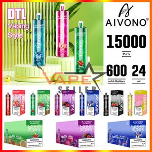 Original DTL Vaping Style AIVONO Fatman 15000 Puffs Shisha Hookah Pen Jetable Vape 2% Puff 15K Cigarette électronique Big Vapor Kit