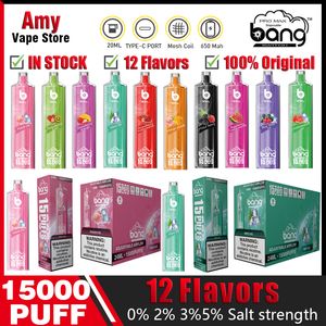 Cigarettes électroniques originales TN 15000 XXL 15k 12k Support Crystal Design Bang TN 25 ml E-Juice 15000 Puffs Vape jetable 0% 2% 3% 5% Stylo 12 saveurs en stock OEM / ODM
