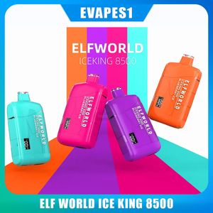 Elfe World Iceking 8500 Puffs Vapes jetables Dispositif électronique Vapeur de cigarette électronique 17 ml Préfilé 550mAh 0% 2% 3% 5% Mesh Coil Design Vaporizador 8000 12000 Puffs