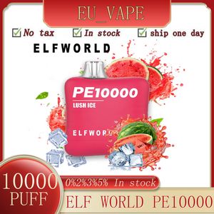 Elf World PE 10000 Puffs rechargeable rechargeable E Cigarettes Vape Pen Mesh Bobine avec batterie de 500mAh 18 ml Réservoir pré-rempli 22 saveurs en stock Elfe 10000