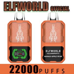 Prix de choc d'origine Elfworld Nouveau Ultima Pro 22000 Puffes 0% 2% 5% Préfilé 26 ml E-liquide Well ATOMISE Electronic 15K18K20K Bar d'écran LED de flux d'air vape Elfe Disposable Vape Vape