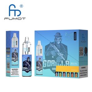 Original Fumot Factory High Quality Randm Tornado 7000 Puffs Descartáveis Vape Pod RGB Light recarregável 0% 2% 5% Cigarro eletrônico com 57 sabores em estoque