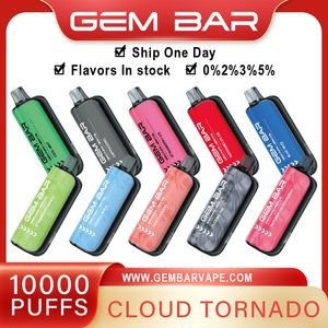 Barre de pierres précieuses d'origine 10000 bouffés E-cigarettes jetables Vape Pen 20ml Pod 650mAh Batterie rechargeable Chine Chine Authentic Wholesale Vapers DesEchable Puff 10k en stock