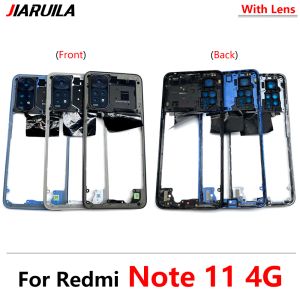 Pièces de remplacement de la lunette du cadre moyen d'origine pour Xiaomi Redmi Note 11 Global 4G / Note 11S Plaque centrale COUVERTURE