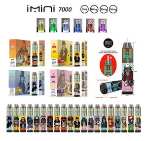 IMINI 7000 Puffs Vapes jetables E Cigarette RGB 15 ml Préfilé 850mAh Dispositif rechargeable Vapeur 20mg 30mg 50mg pour Tornado Vape Shisha Pen France Us Py