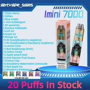 IMINI Tornado 7000 Pouffle Disposable Vape Pen Electronic Cigarette Starter Kit 0% 2% 3% 5% Vapers de gros Deschables Du Juice Factory Vapers de Chine Vs 9000 9K