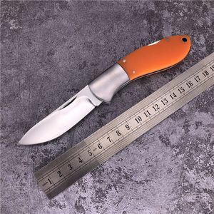Original Kommer 2-Shot Skinner 2481 Pocket Gentleman cuchillo plegable espejo pulido 12C27 Blade G10 Mango con funda de cuero para acampar al aire libre herramientas EDC