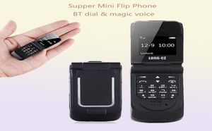 Original LONGCZ J9 066quot plus petits téléphones portables Mini téléphone portable à rabat sans fil Bluetooth Dialer FM voix magique mains Earp8879456